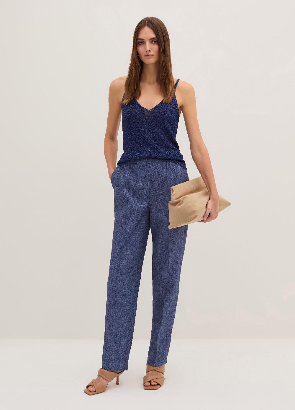 Stefanel Pantalone carrot fit con trama natte