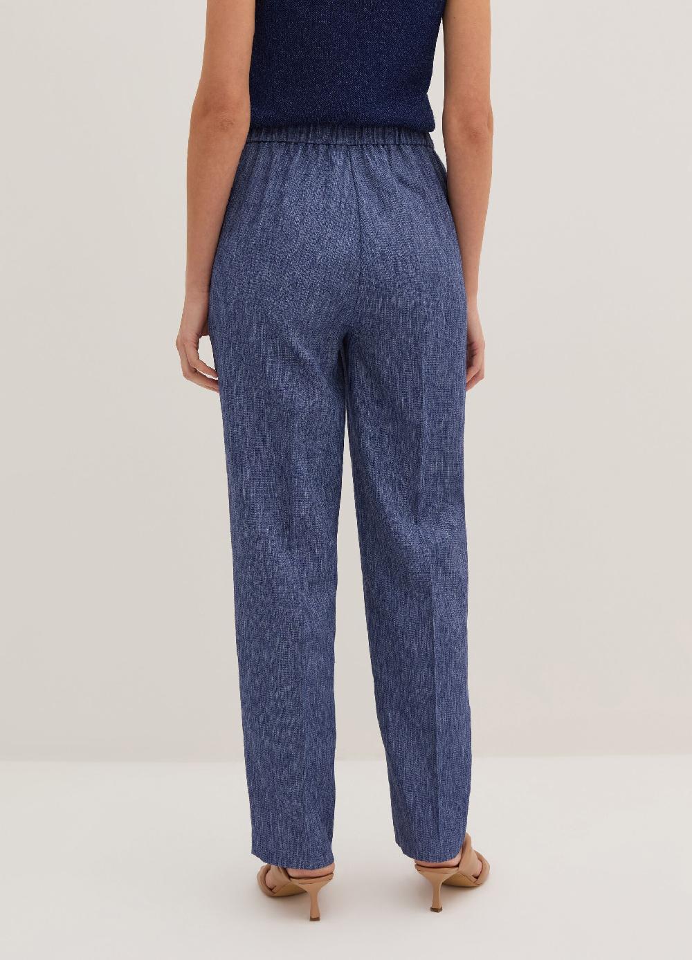 Stefanel Pantalone carrot fit con trama natte Saldi