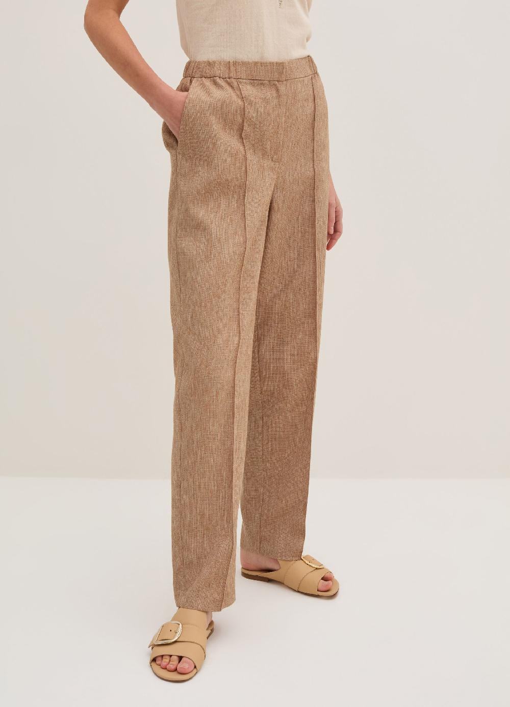 Stefanel Pantalone carrot fit con trama natte Vendita Calda