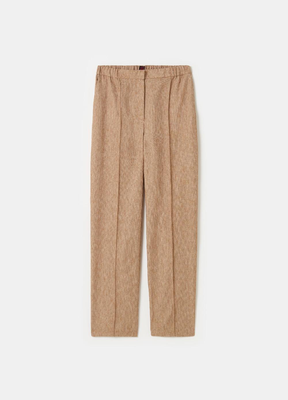 Stefanel Pantalone carrot fit con trama natte Vendita Calda