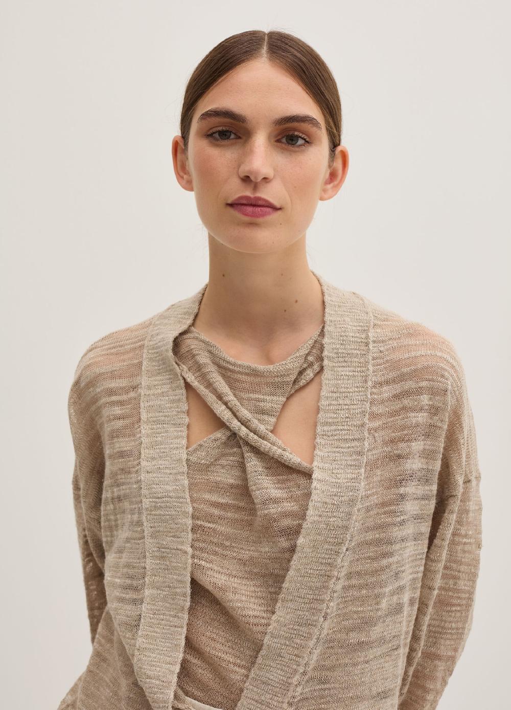 Stefanel Cardigan oversize in shantung Vendita Economica