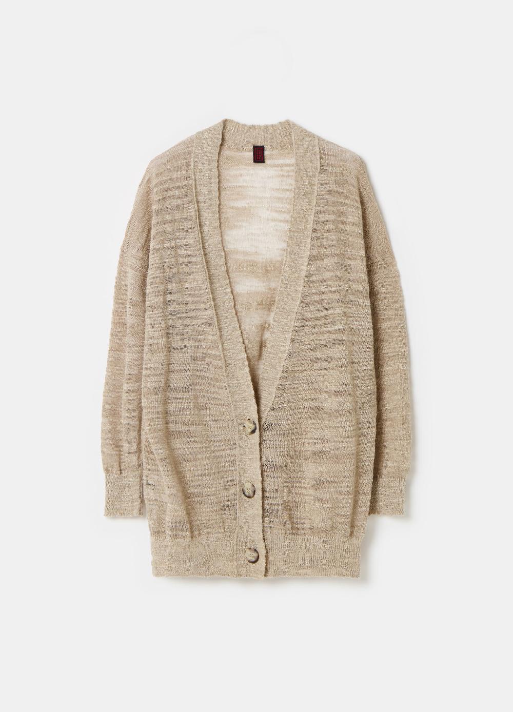 Stefanel Cardigan oversize in shantung Vendita Economica