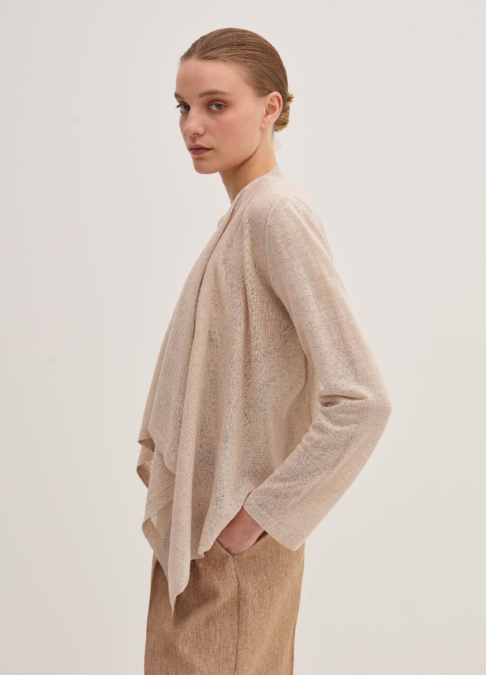 Stefanel Cardigan aperto in misto lino Saldi Di Fabbrica