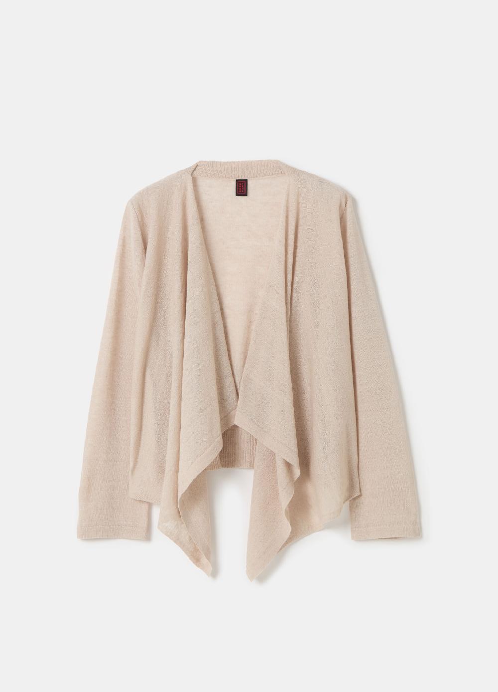 Stefanel Cardigan aperto in misto lino Saldi Di Fabbrica