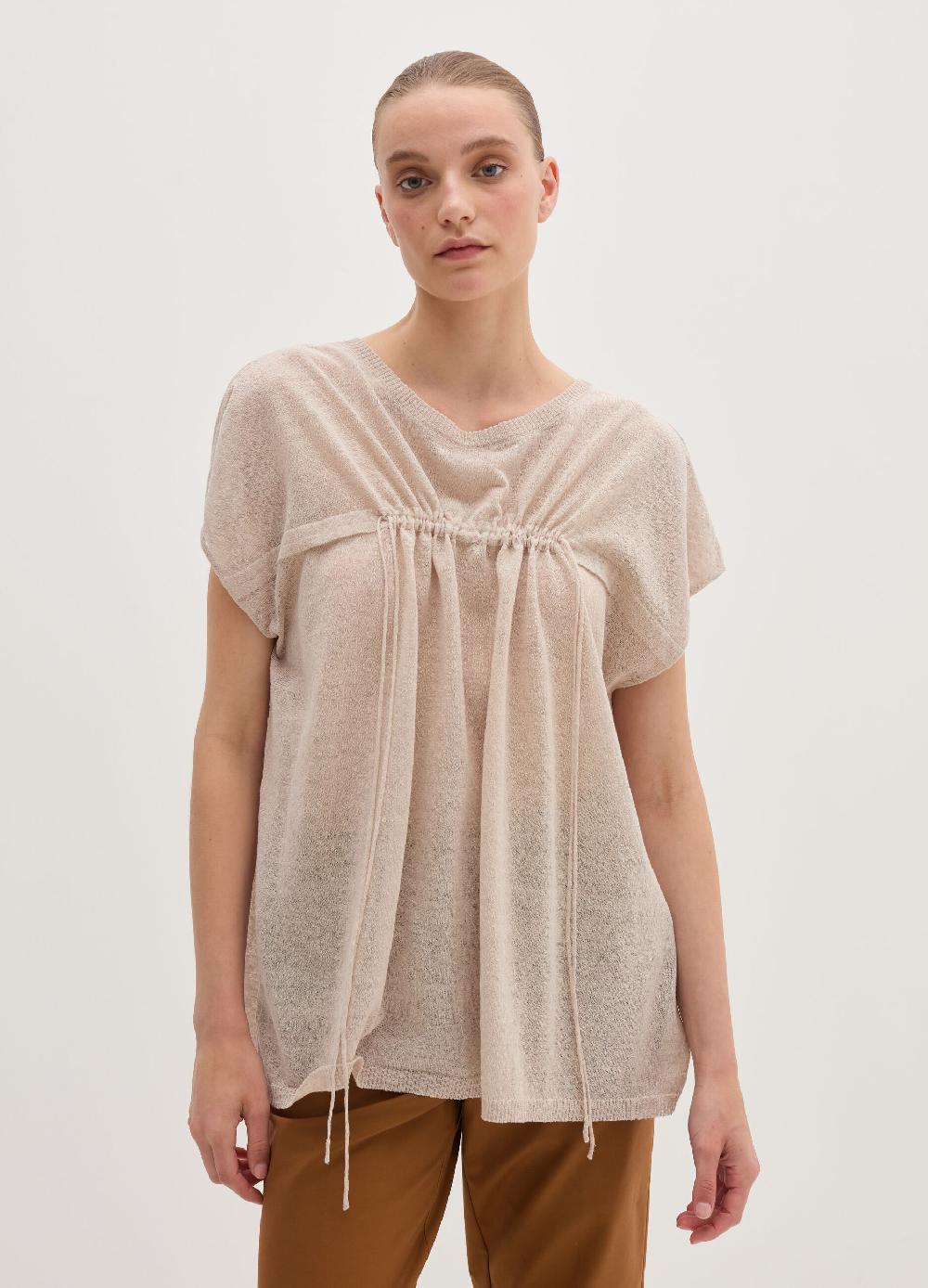 Stefanel Maglia in misto lino con coulisse I Più Venduti