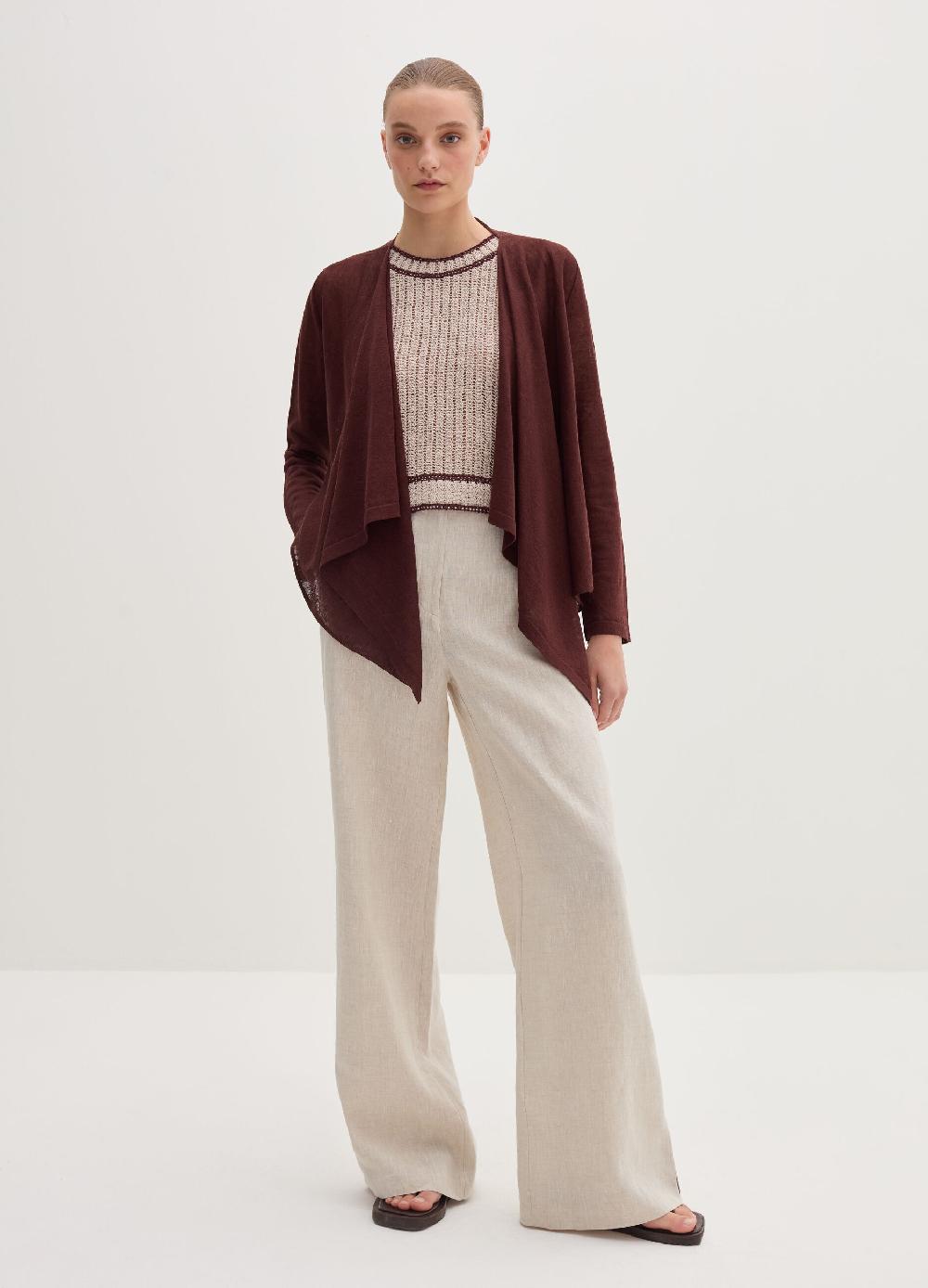 Stefanel Cardigan aperto in misto lino Vendite Flash