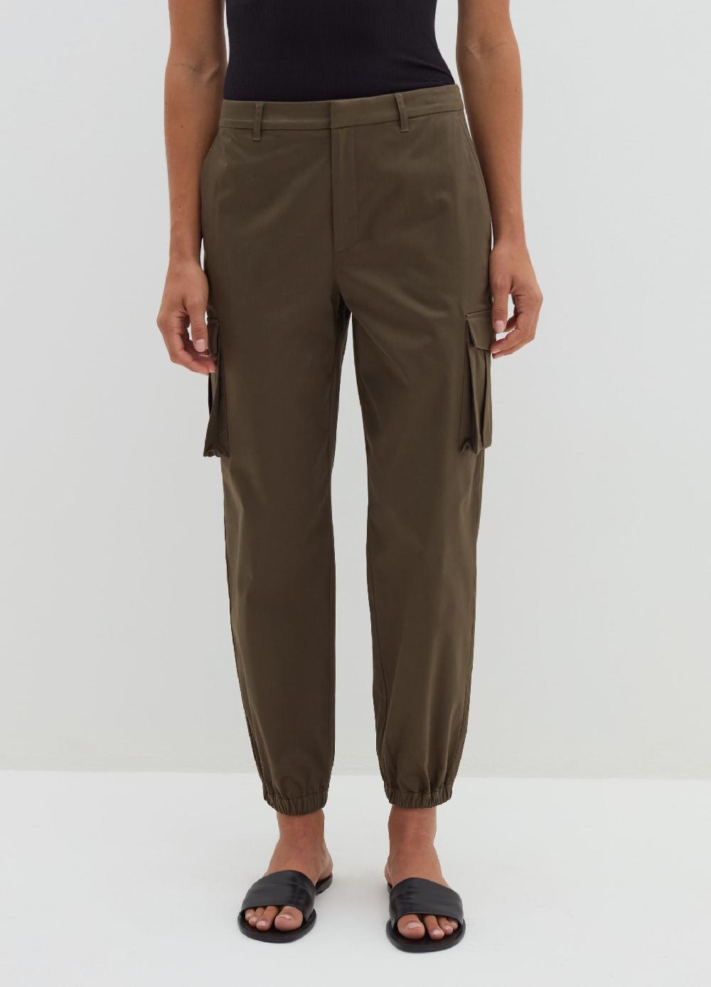 Stefanel Pantalone cargo in cotone satin Offerta esclusiva