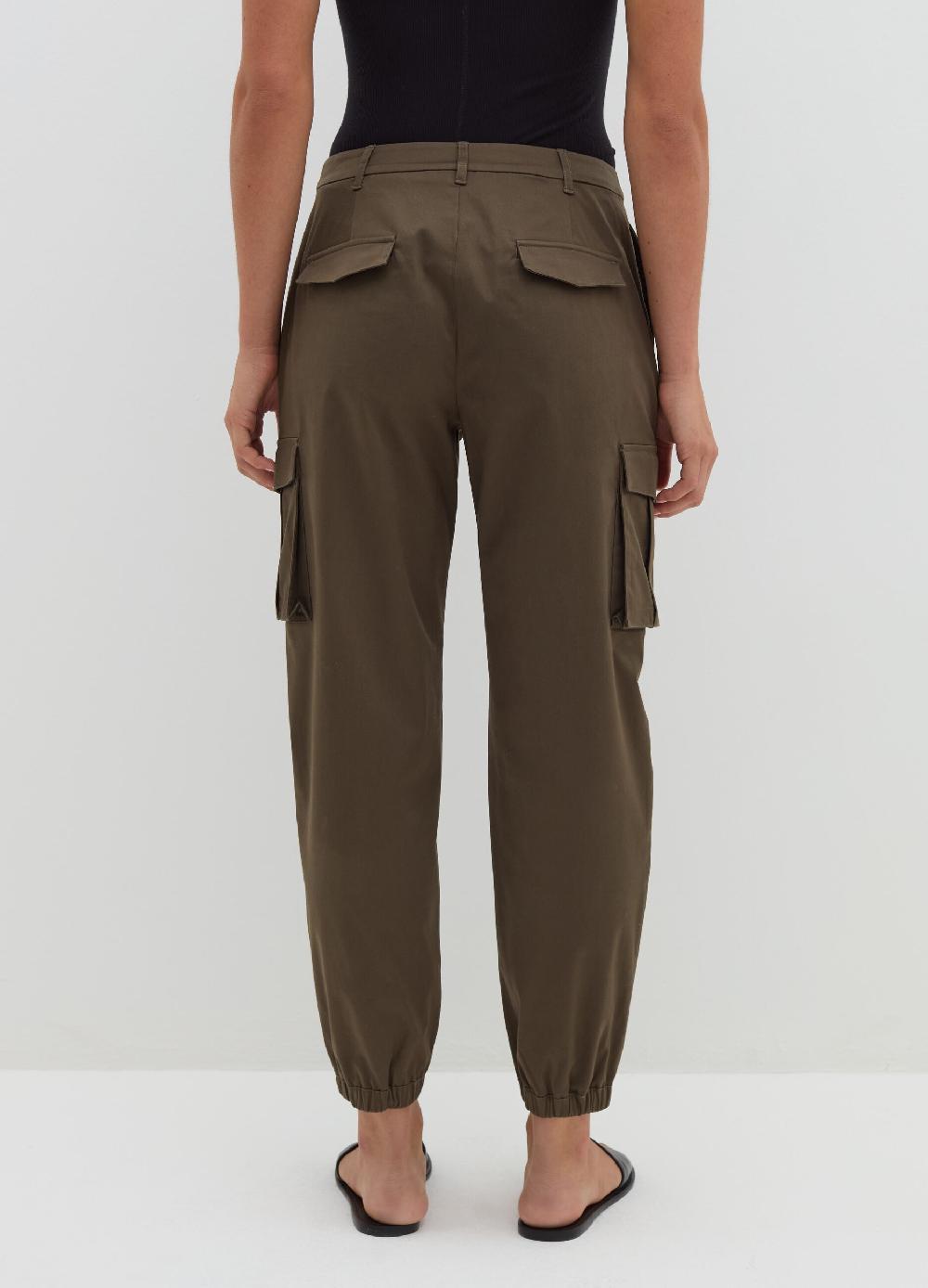 Stefanel Pantalone cargo in cotone satin Offerta esclusiva
