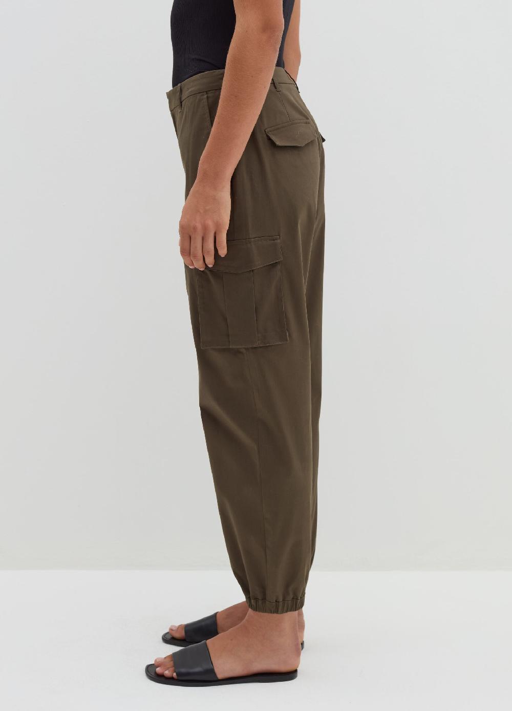 Stefanel Pantalone cargo in cotone satin Offerta esclusiva