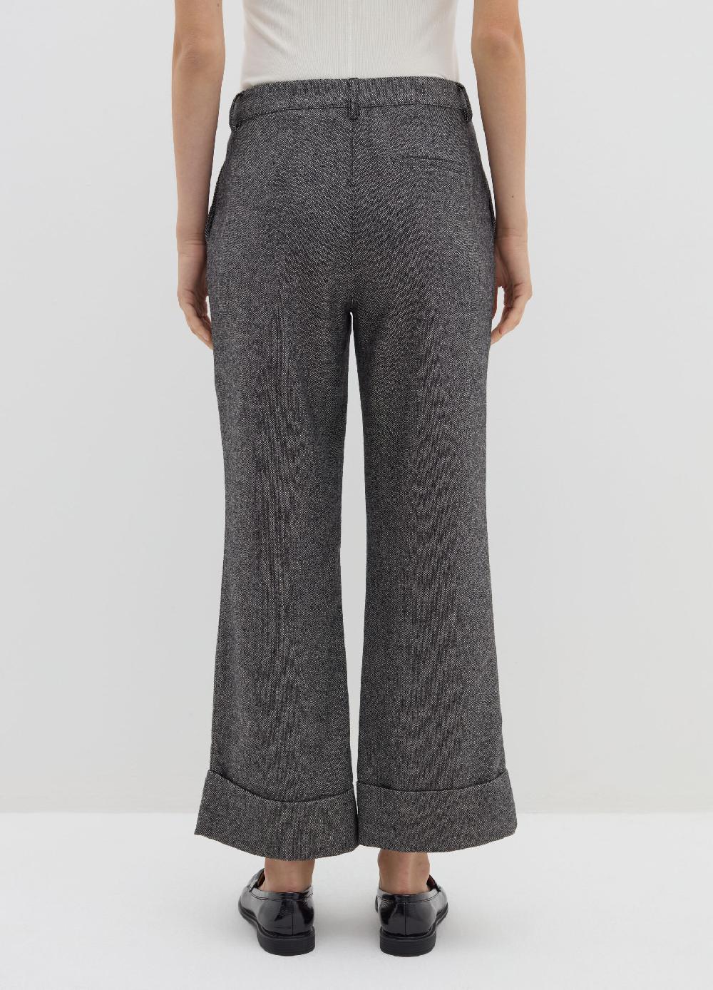 Stefanel Pantalone a gamba larga in tweed Black Friday