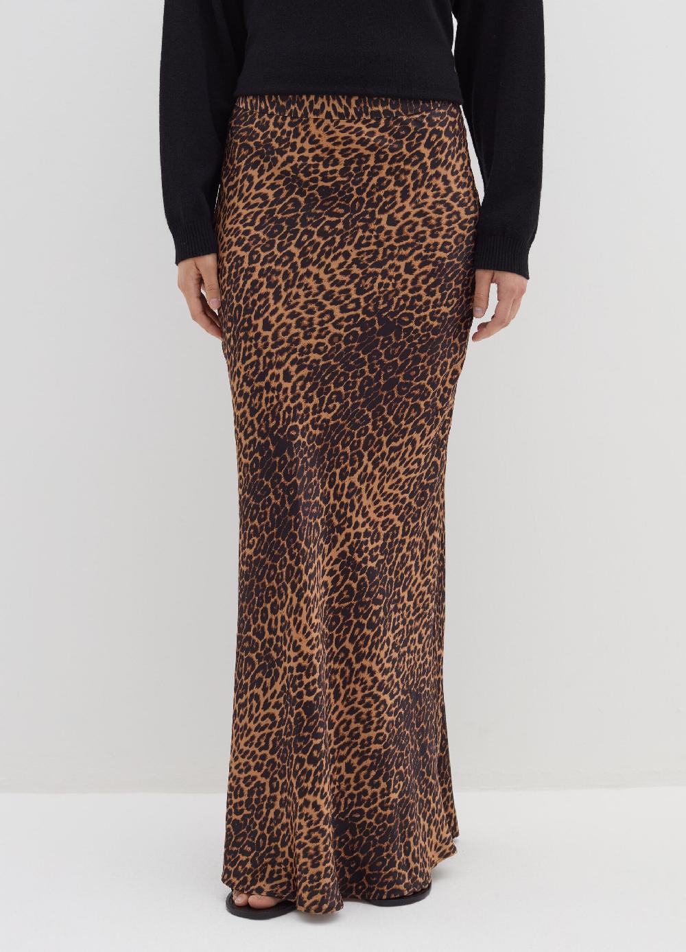 Stefanel Gonna lunga in satin con stampa animalier Lightning offer