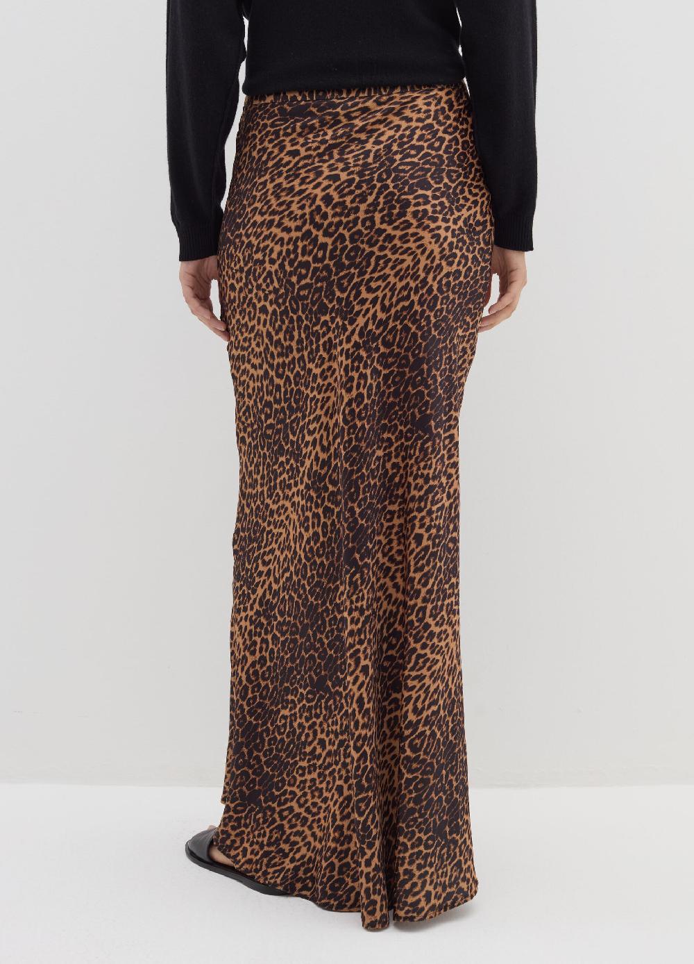 Stefanel Gonna lunga in satin con stampa animalier Lightning offer