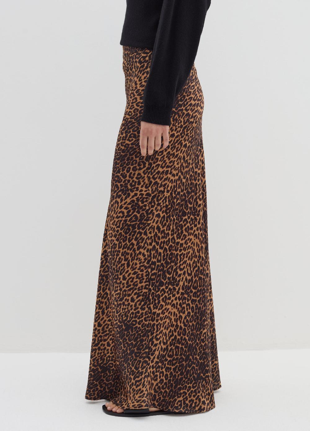 Stefanel Gonna lunga in satin con stampa animalier Lightning offer