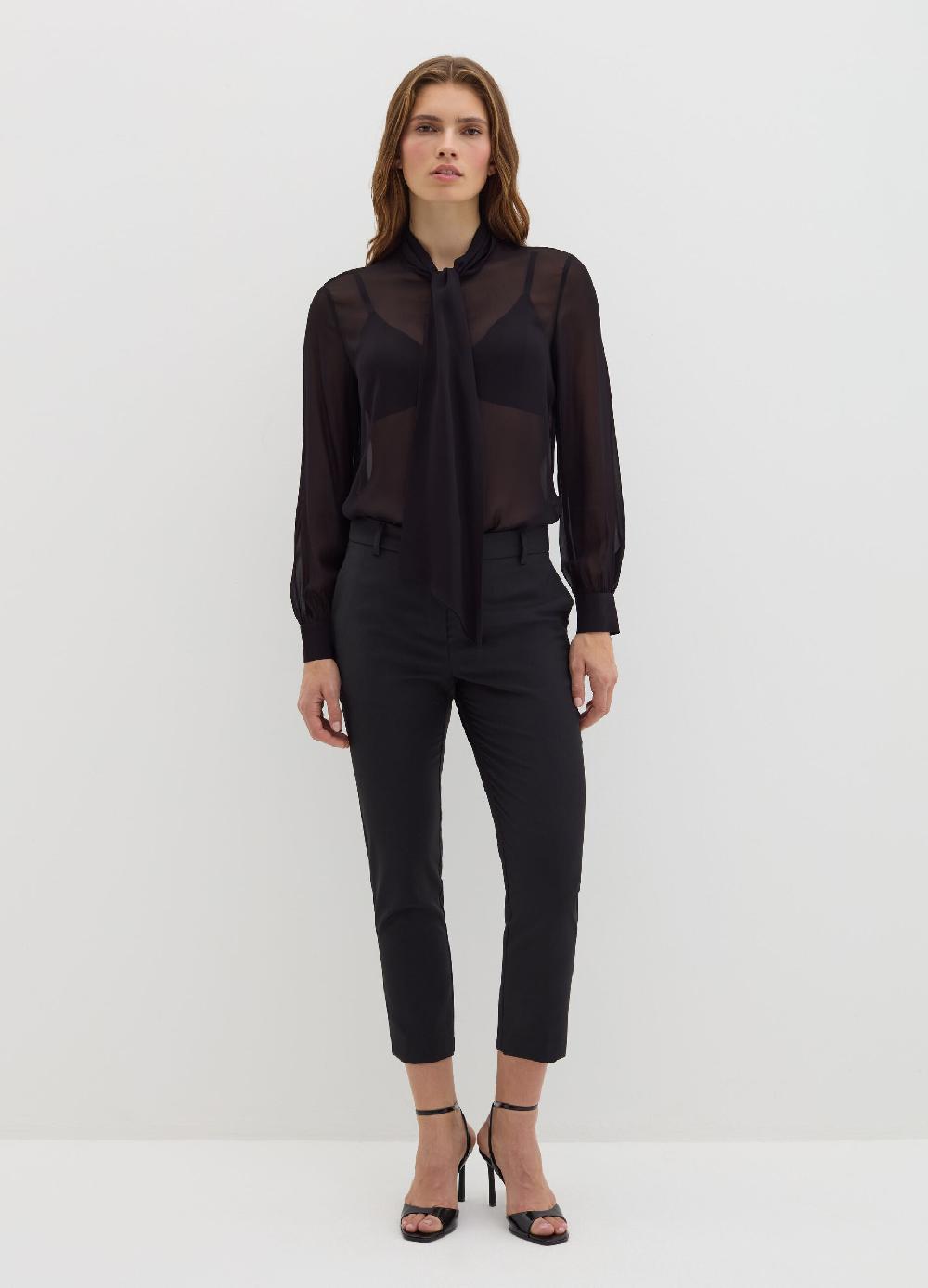 Stefanel Blusa in georgette con foulard Rilascio limitato