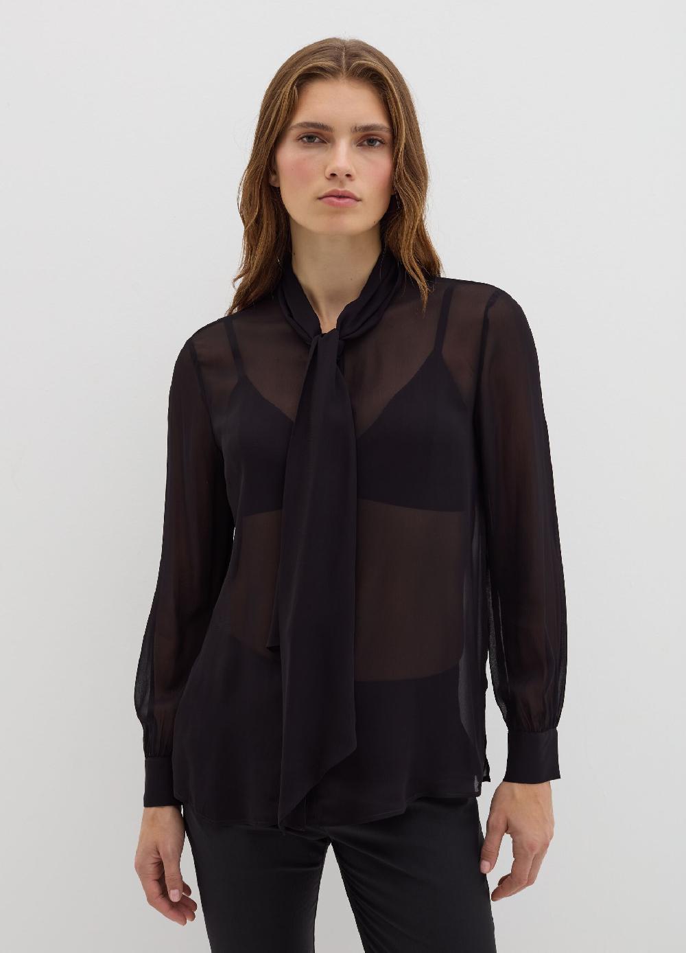 Stefanel Blusa in georgette con foulard Rilascio limitato