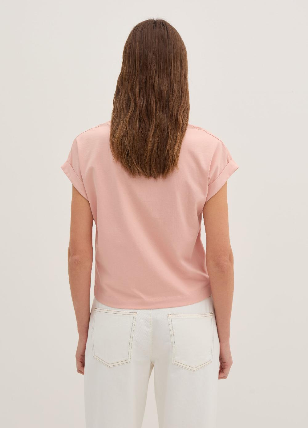 Stefanel T-shirt boxy fit con risvolti Sostegno trimestrale