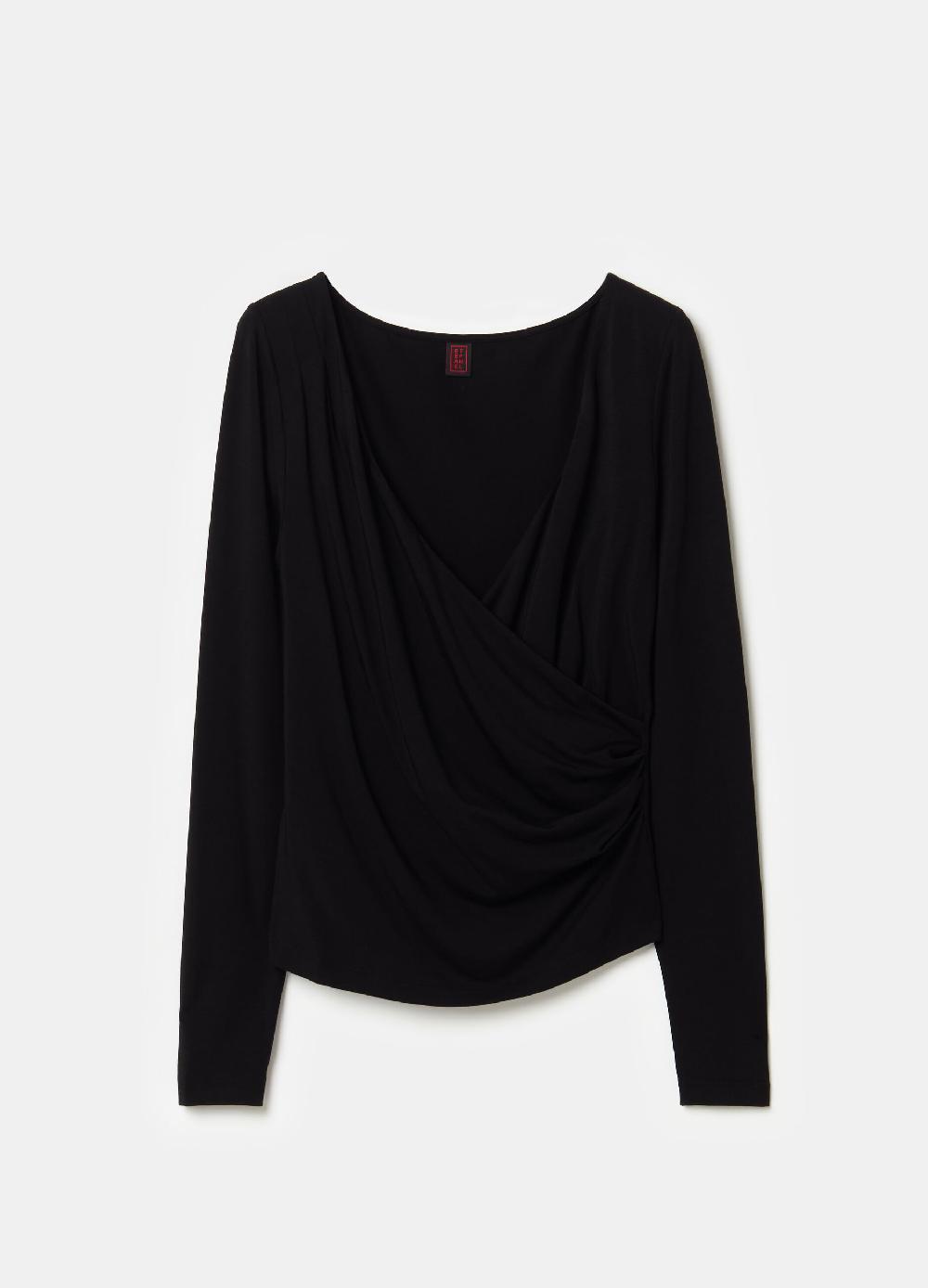 Stefanel T-shirt scollo a V con incrocio Discount Store per i nuovi prodotti