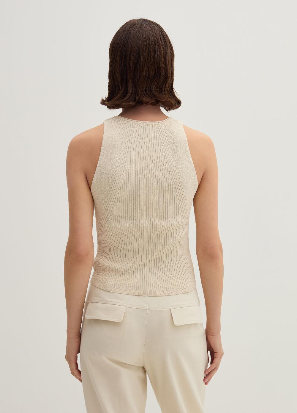 Stefanel Tank top in crêpe a coste piatte Super sconto