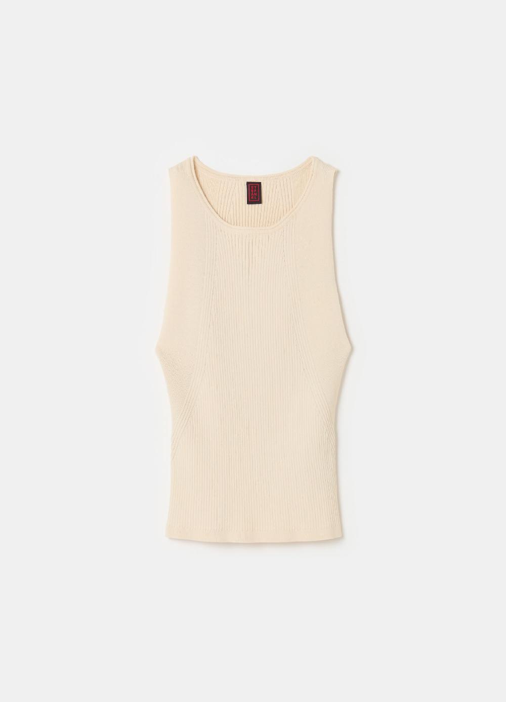 Stefanel Tank top in crêpe a coste piatte Super sconto