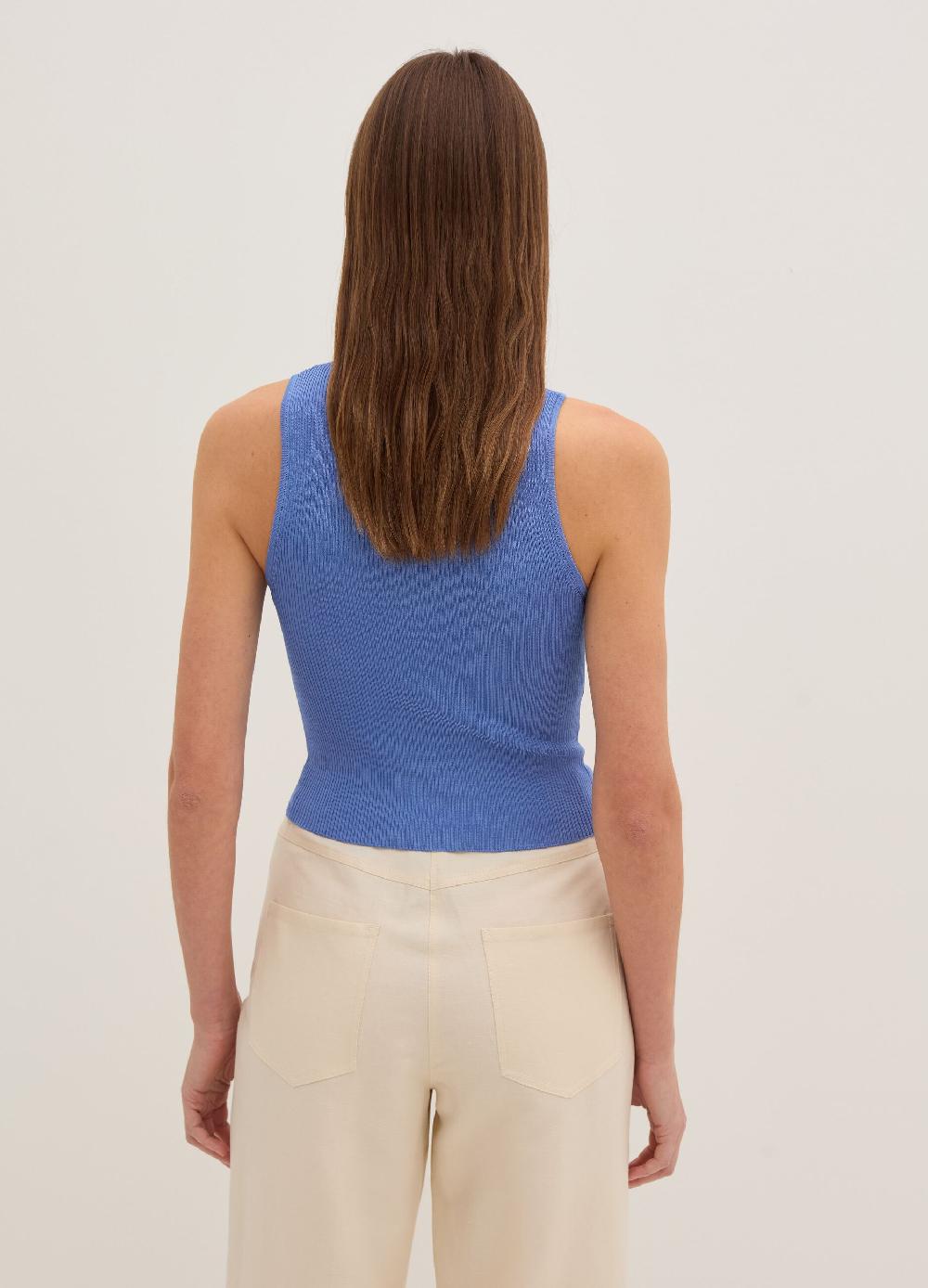Stefanel Tank top a coste piatte mock neck In vendita