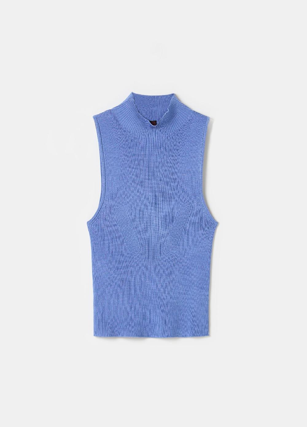 Stefanel Tank top a coste piatte mock neck In vendita