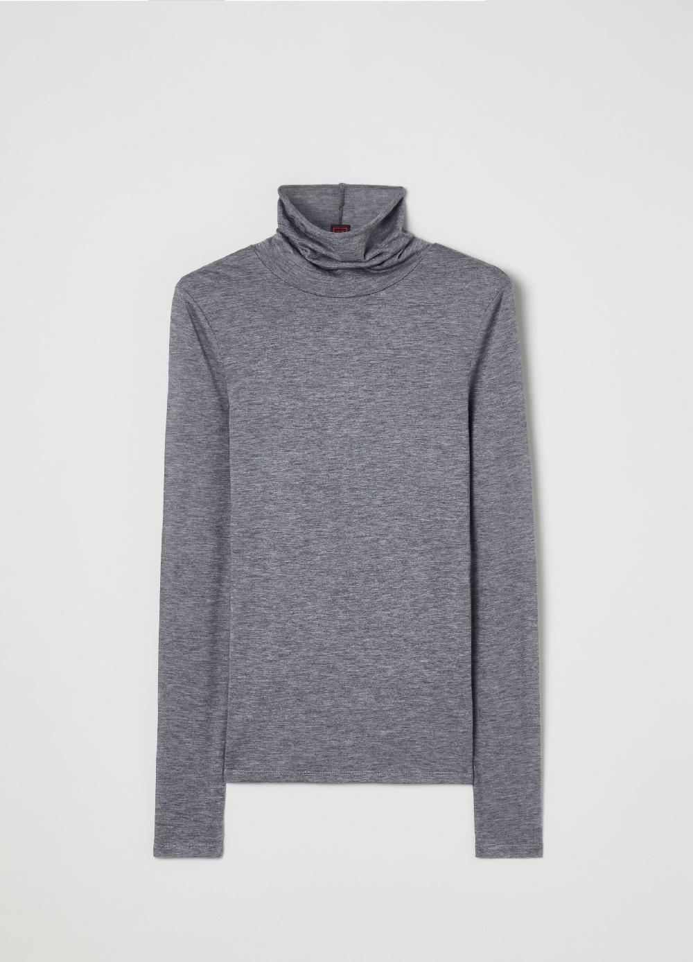 Stefanel T-shirt a maniche lunghe con collo alto In Linea