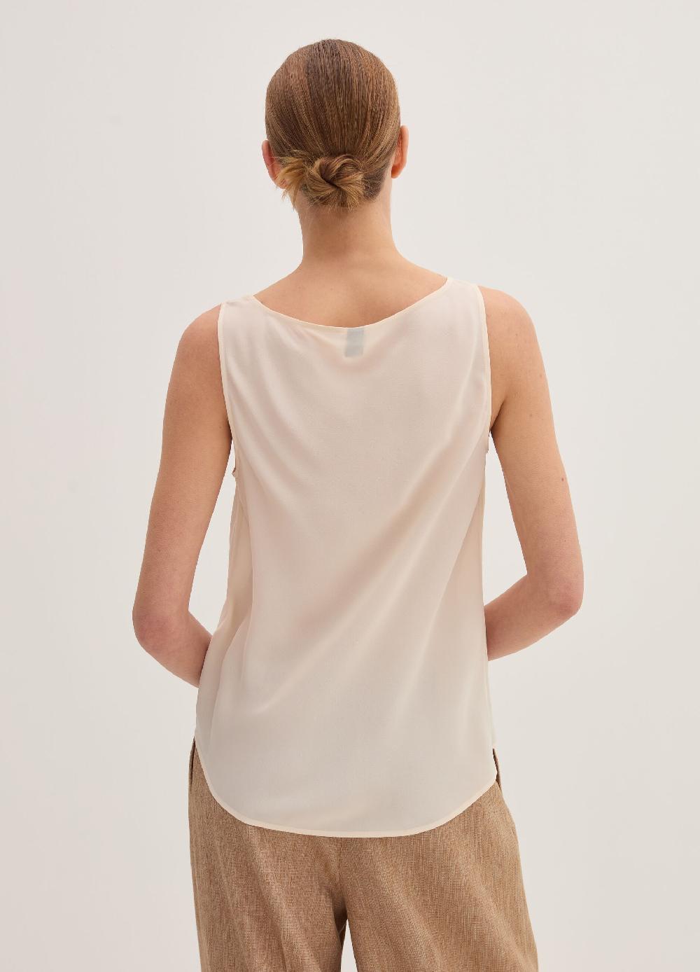 Stefanel Top in crêpe de chine con drappeggio Negozi Online