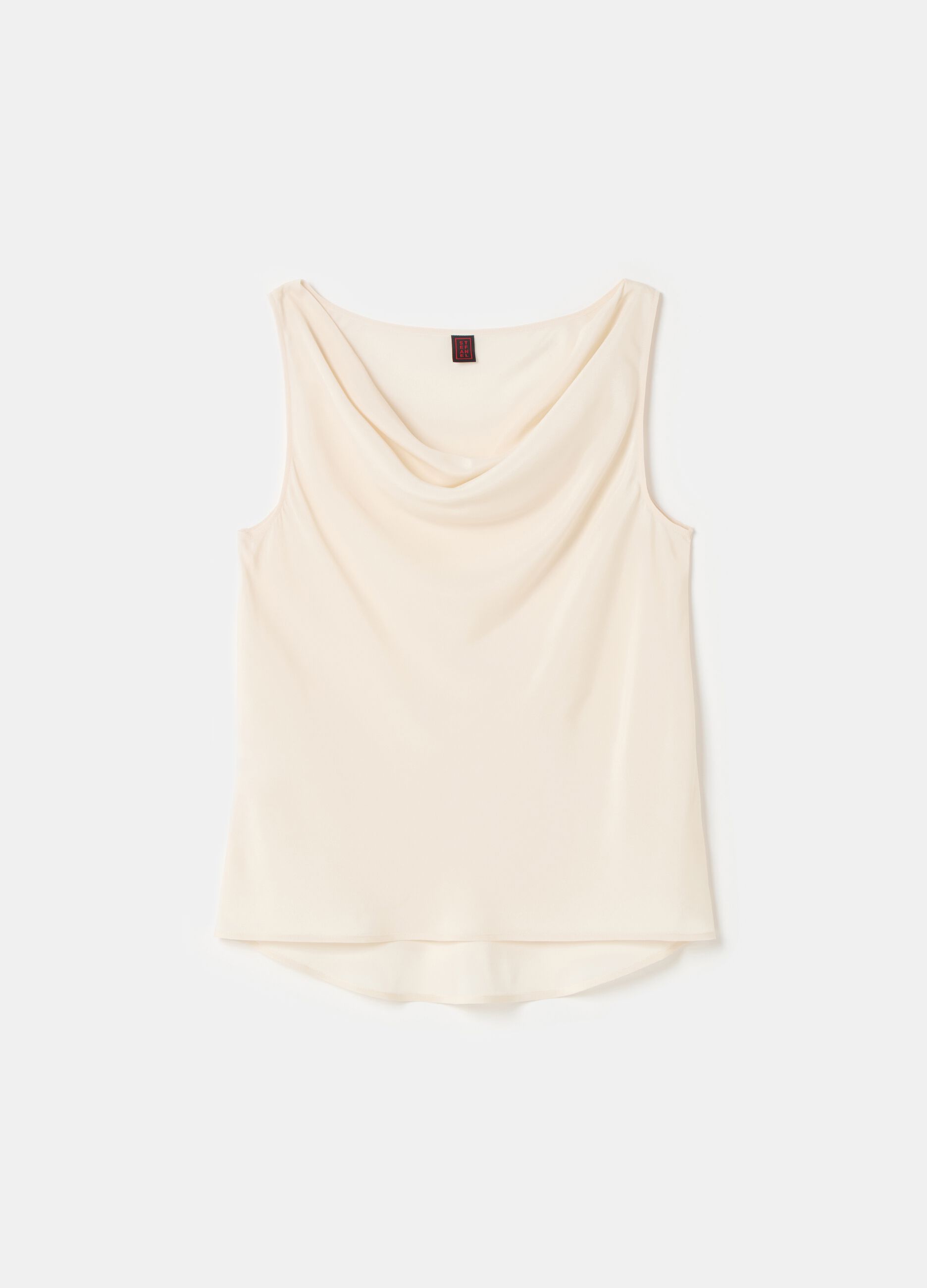 Stefanel Top in crêpe de chine con drappeggio Negozi Online