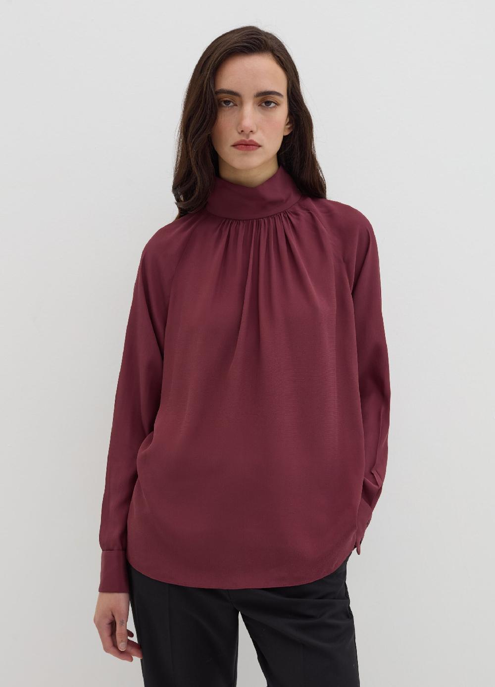 Stefanel Blusa a collo alto in viscosa e seta Affare Del Giorno
