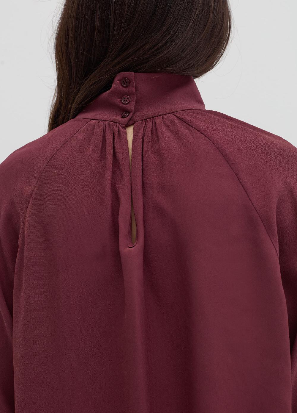 Stefanel Blusa a collo alto in viscosa e seta Affare Del Giorno