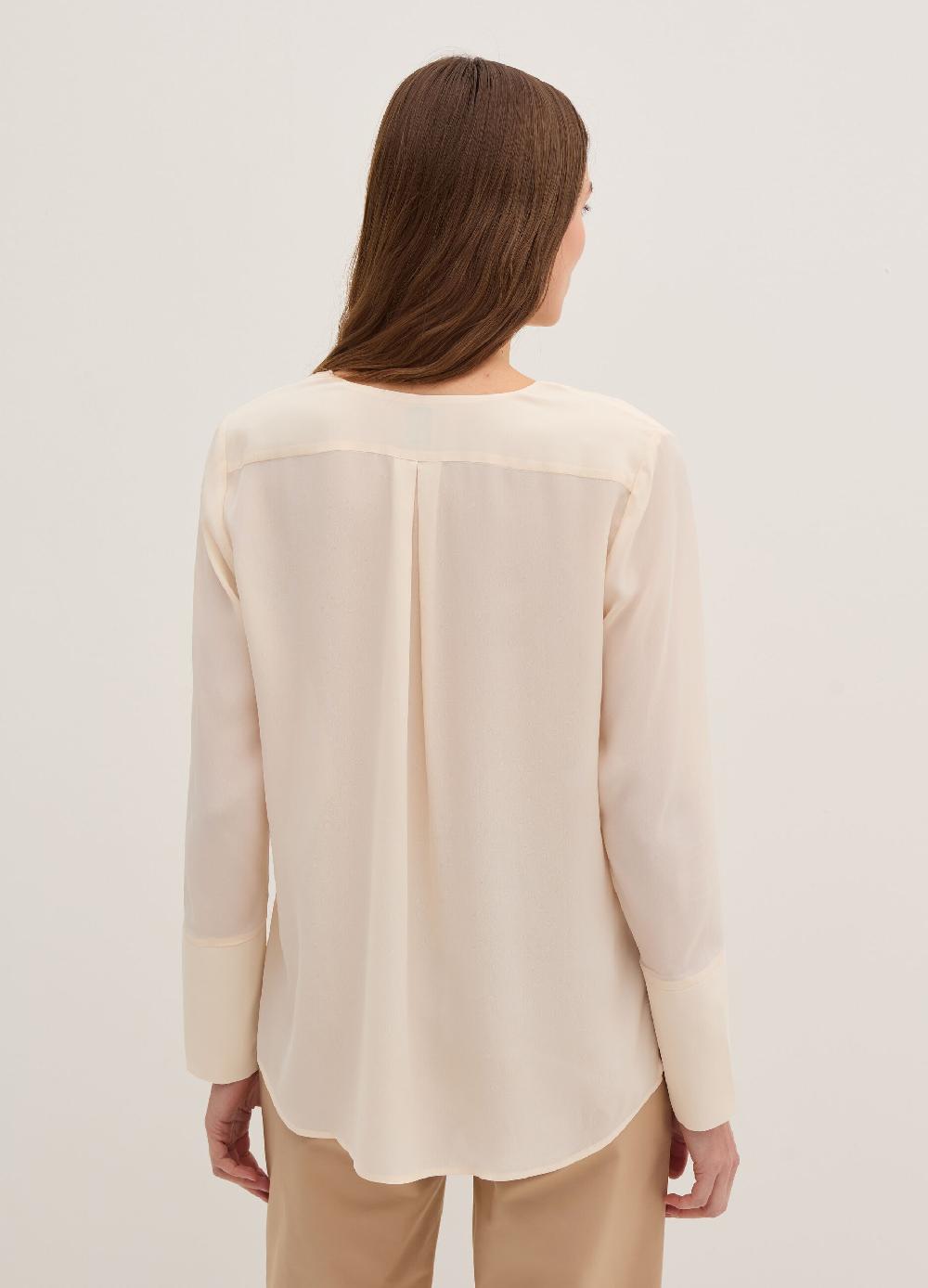 Stefanel Blusa in crêpe de chine con scollo a V Online