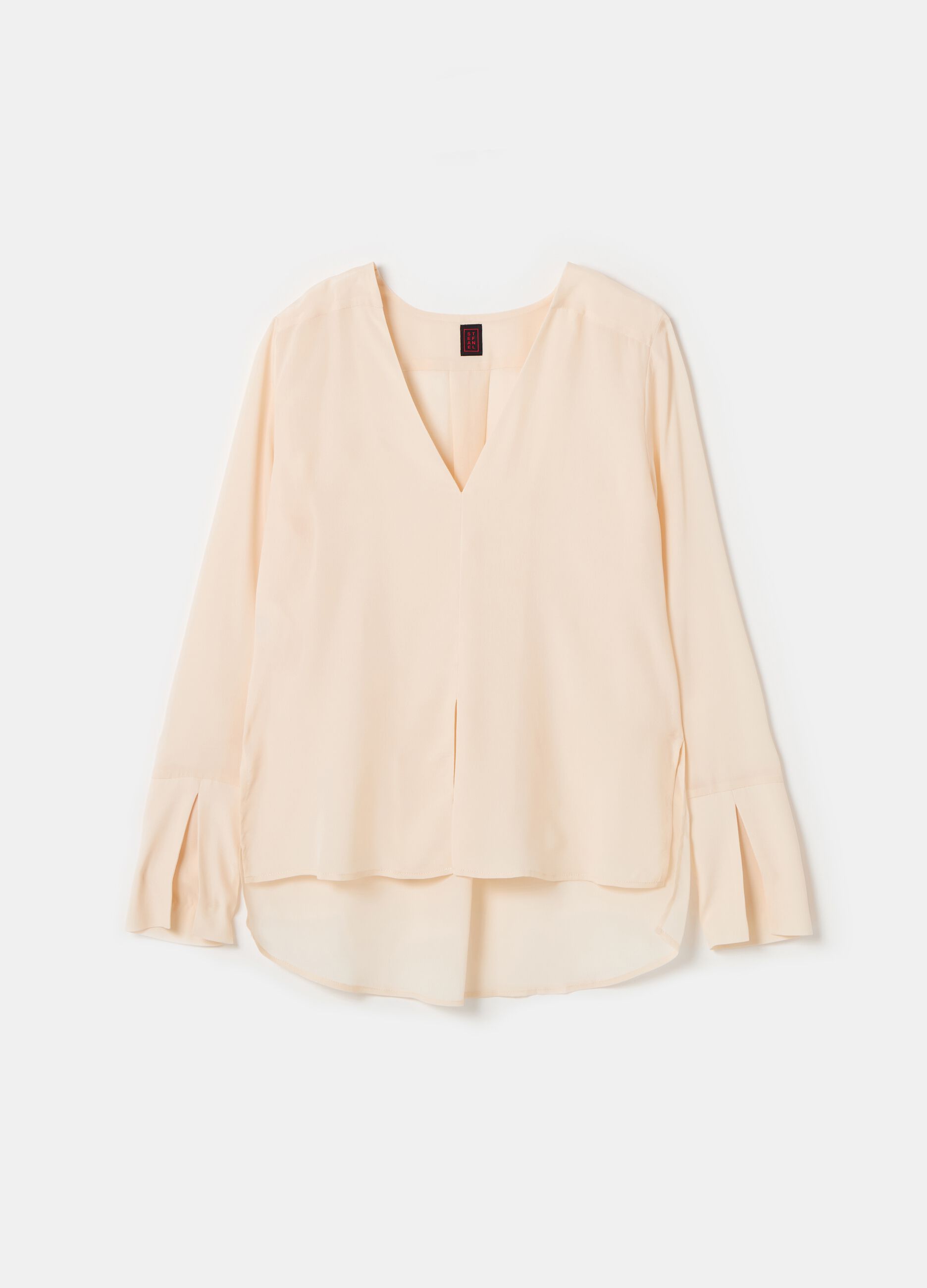 Stefanel Blusa in crêpe de chine con scollo a V Online