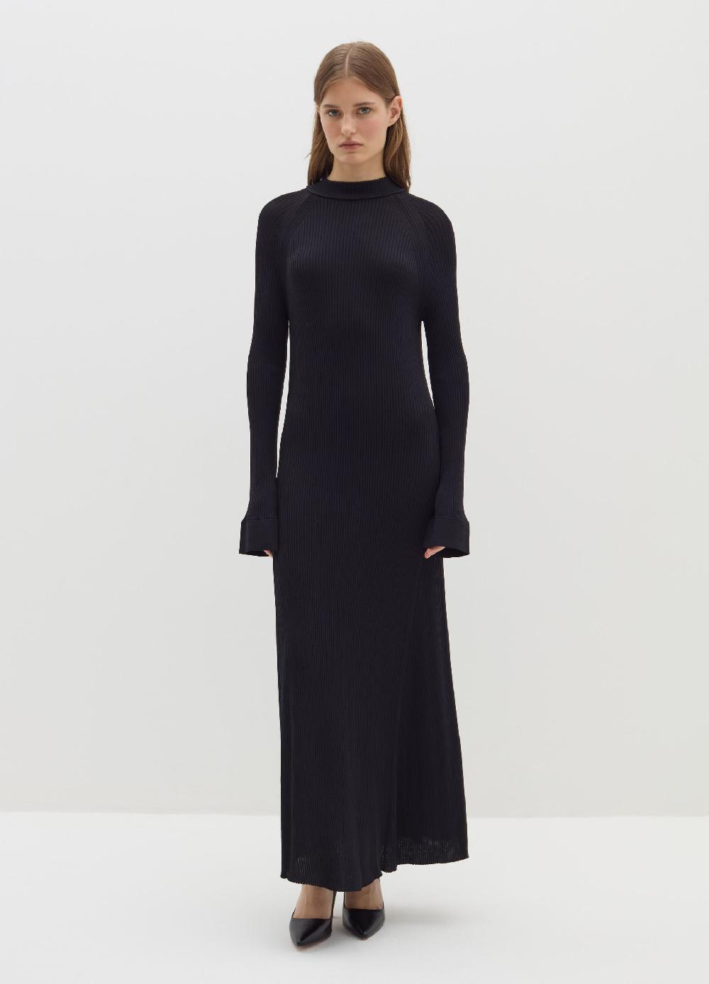 Stefanel Vestito lungo a coste piatte cut out