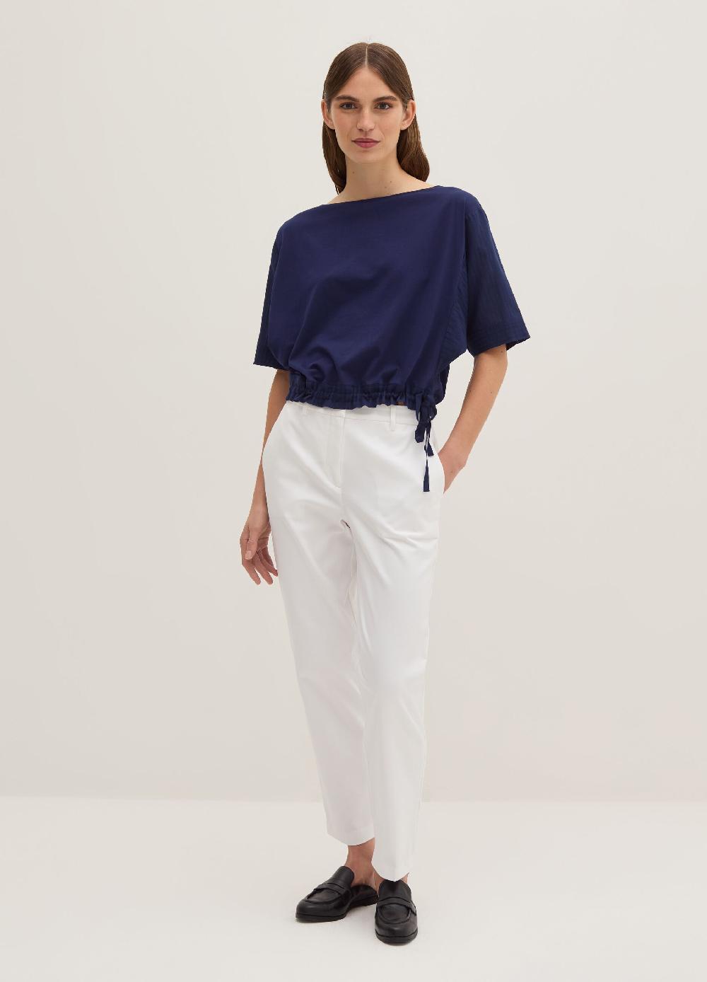 Stefanel Pantalone crop a sigaretta in twill stretch Saldi