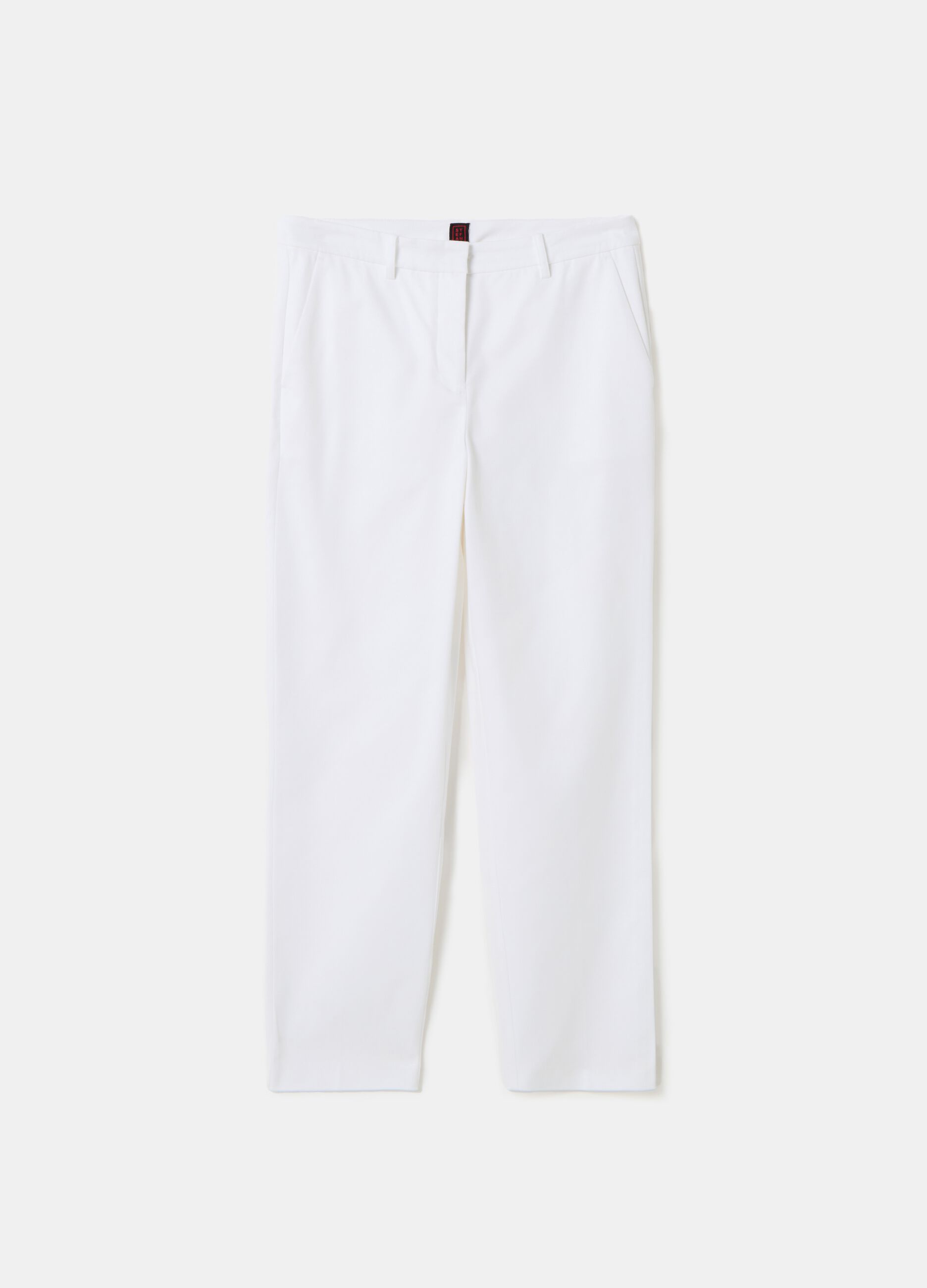 Stefanel Pantalone crop a sigaretta in twill stretch Saldi