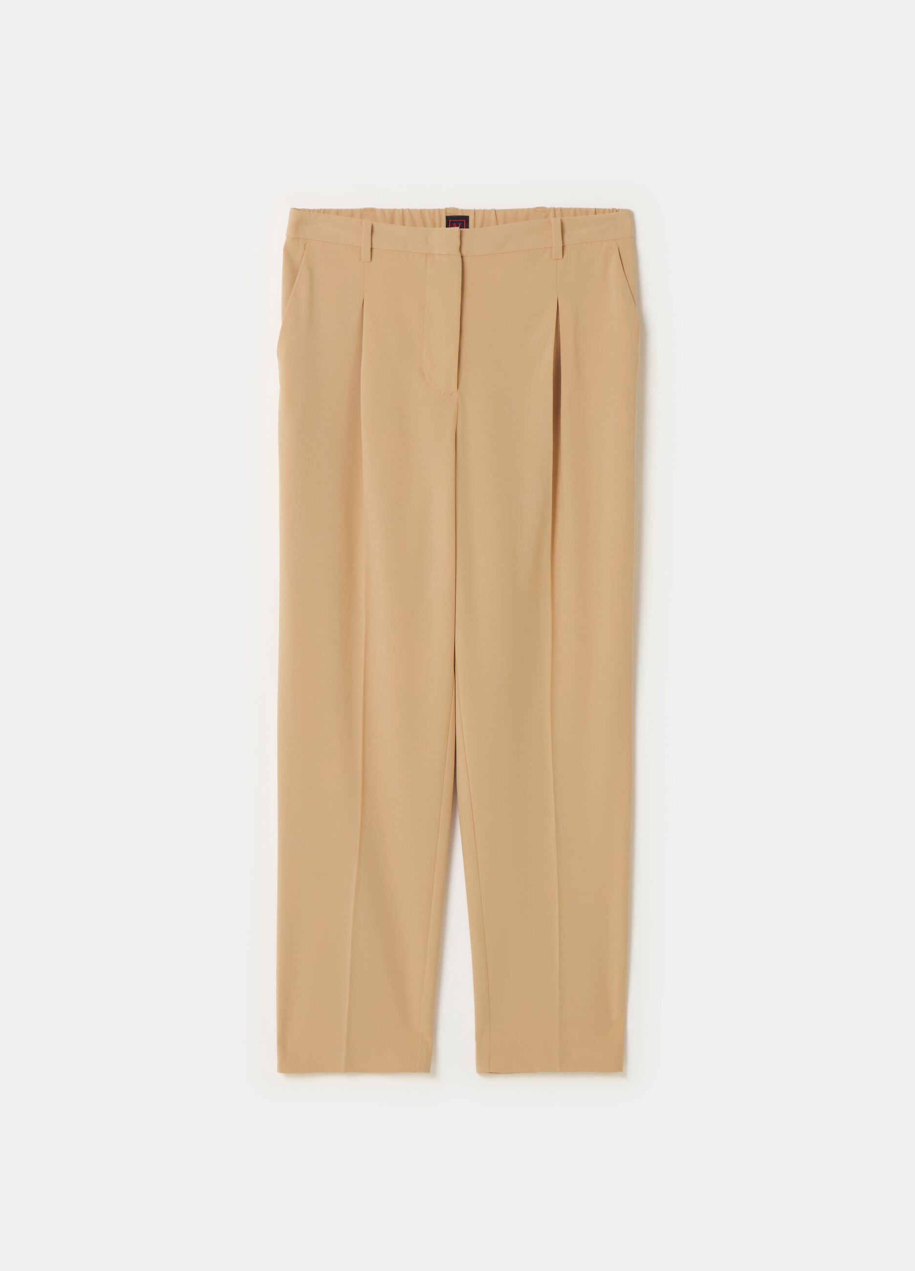 Stefanel Pantalone a sigaretta in gabardina con pinces Offerte