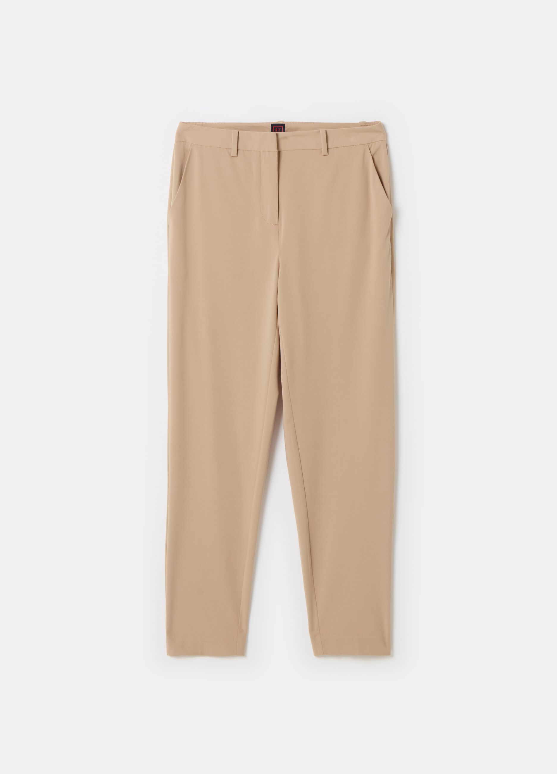 Stefanel Pantalone a sigaretta in gabardina stretch Saldi Di Fabbrica