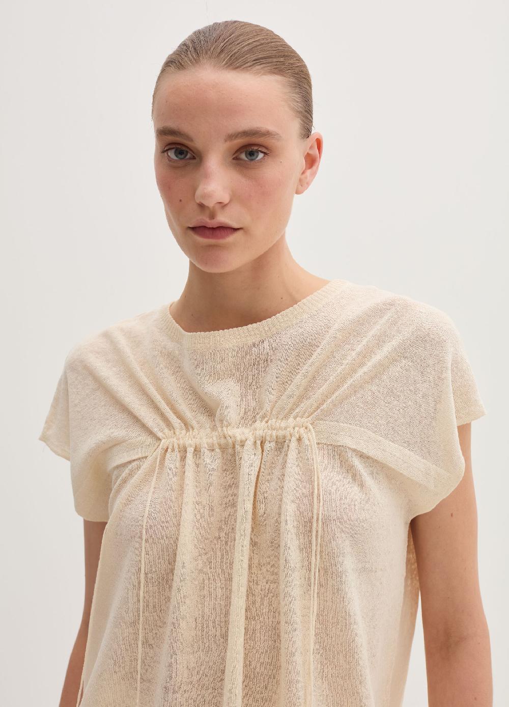 Stefanel Maglia in misto lino con coulisse Vendite Flash