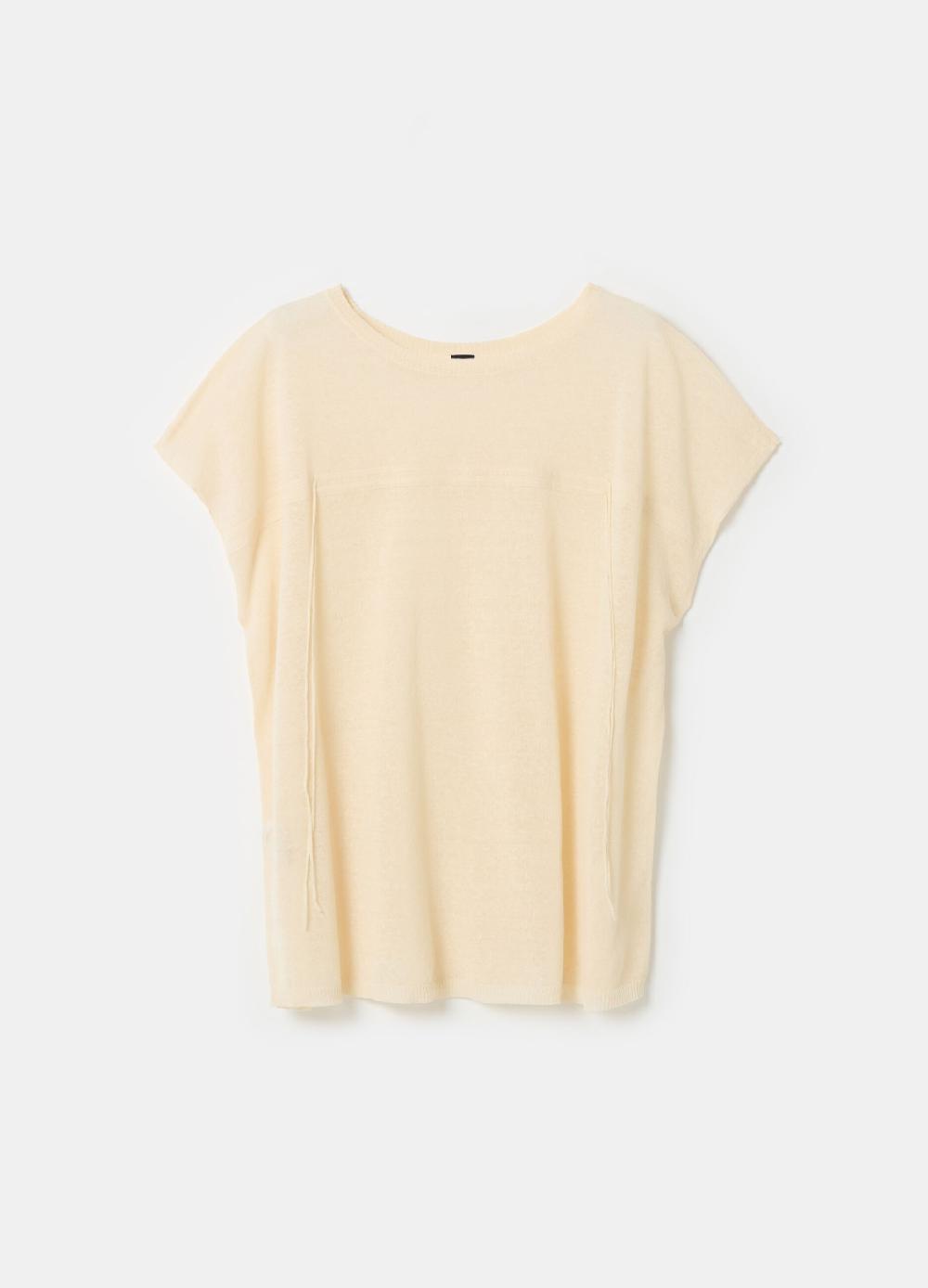 Stefanel Maglia in misto lino con coulisse Vendite Flash