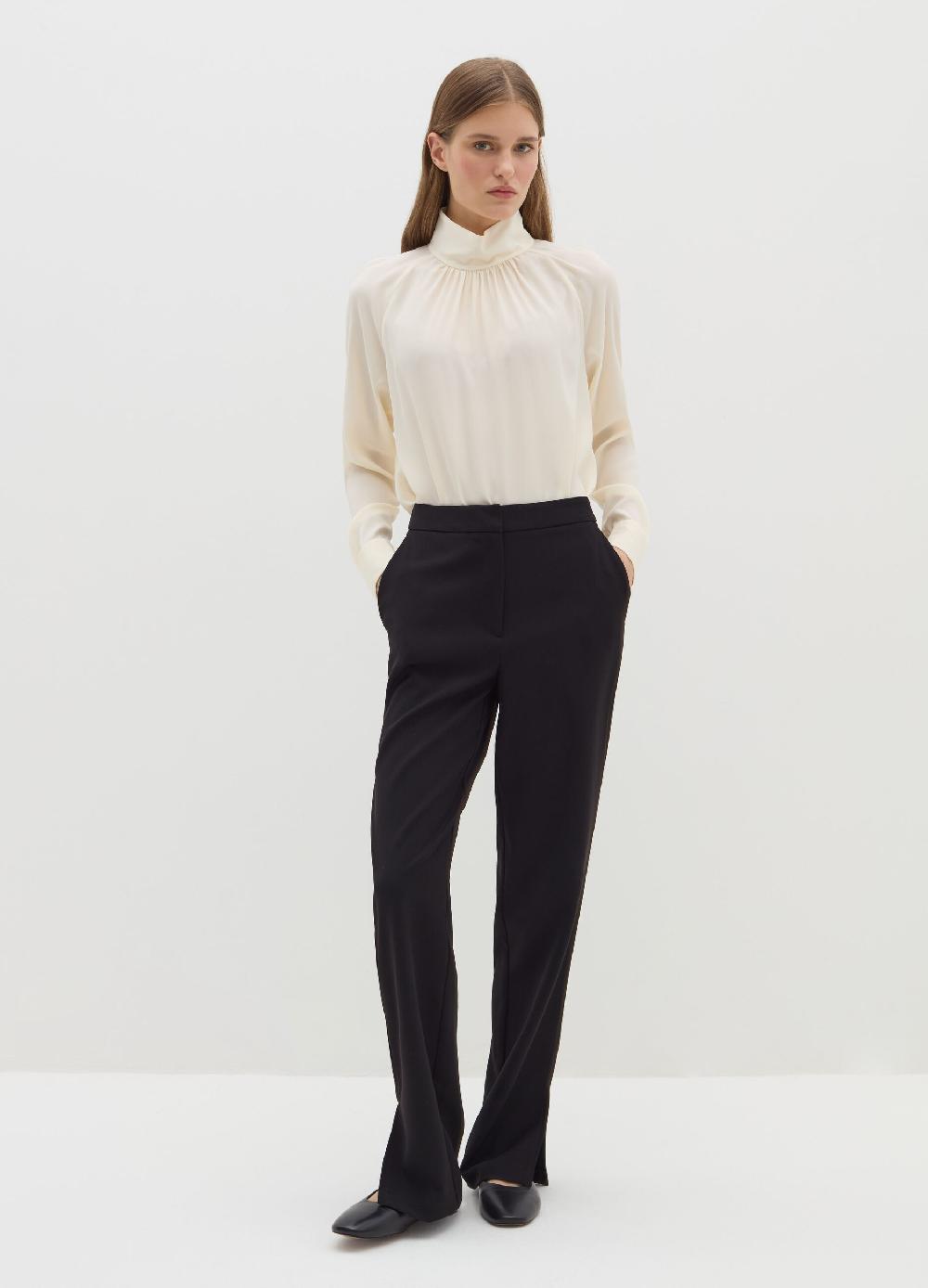 Stefanel Blusa a collo alto in viscosa e seta Moda