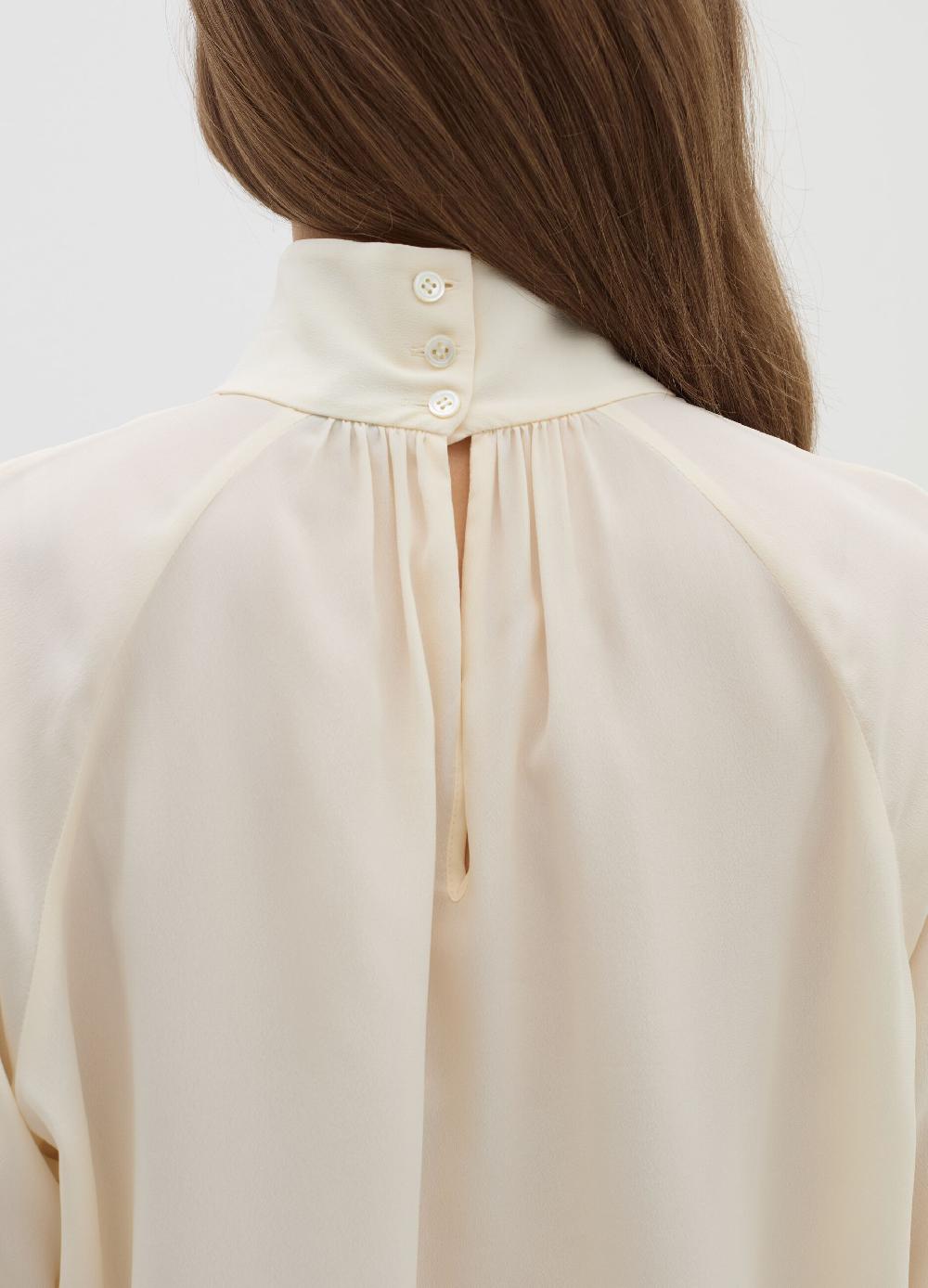 Stefanel Blusa a collo alto in viscosa e seta Moda
