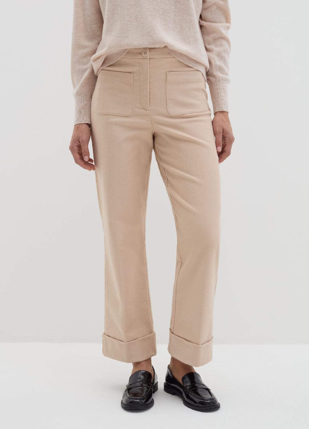 Stefanel Pantalone crop in twill stretch Prezzo di fabbrica