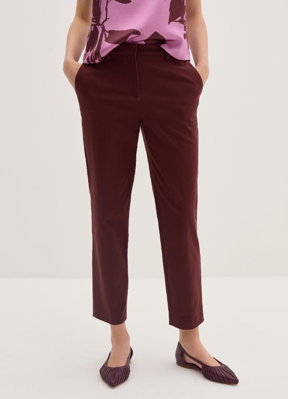 Stefanel Pantalone a sigaretta cropped in twill Grande vendita
