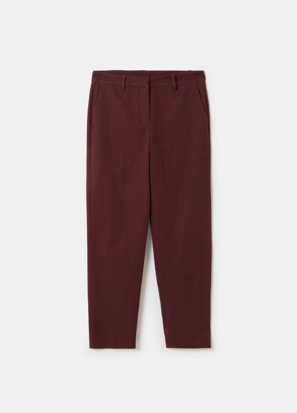 Stefanel Pantalone a sigaretta cropped in twill Grande vendita