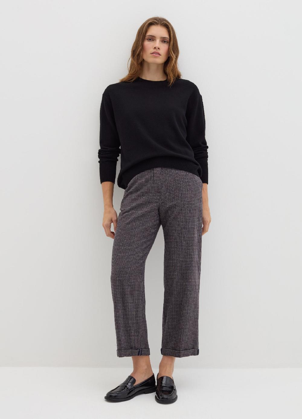 Stefanel Pantalone cropped a sigaretta fantasia check Fornitura limitata