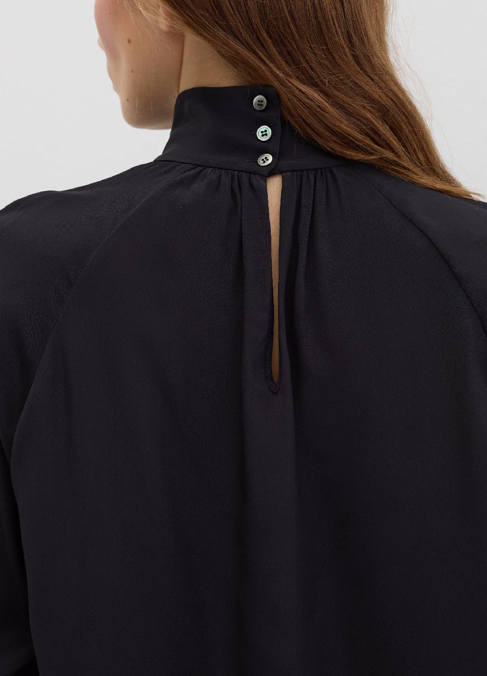 Stefanel Blusa a collo alto in viscosa e seta Offerta esclusiva