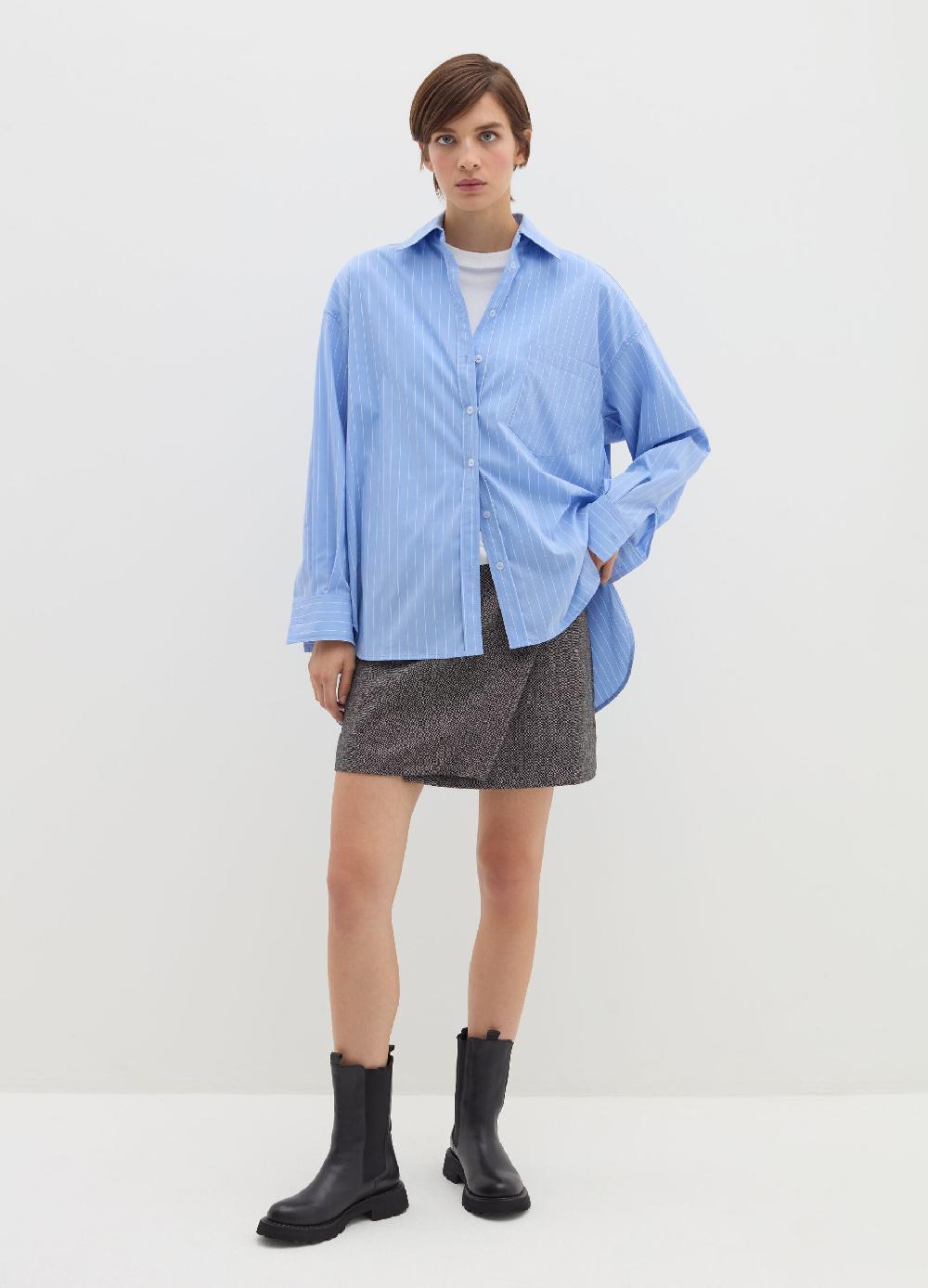 Stefanel Camicia gessata oversize in popeline Cyber Monday