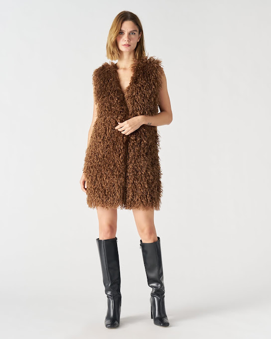 Suoli Gilet Davanti In Pelliccia Spedizione Gratuita