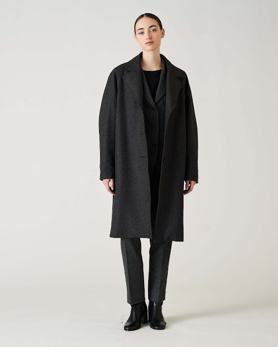 Suoli Cappotto Monopetto Panno Moda