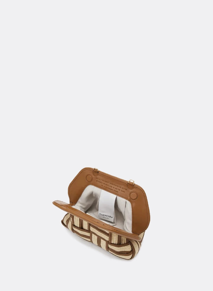 Themoirè TIA WEAVED STRAW SHELL/CARAMEL Consegna Veloce
